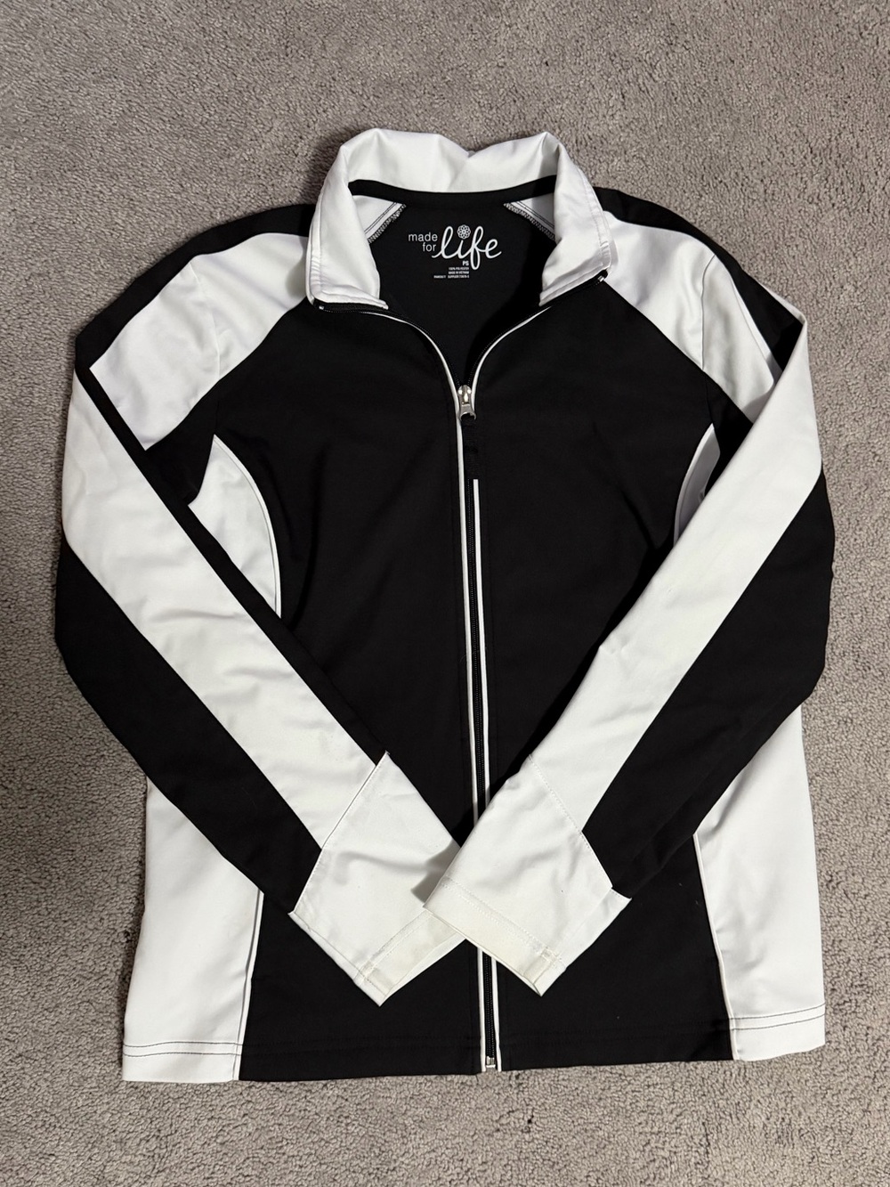 made for life Black and White Full-Zip Performance Jacket